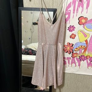 homecoming or prom dress has pockets